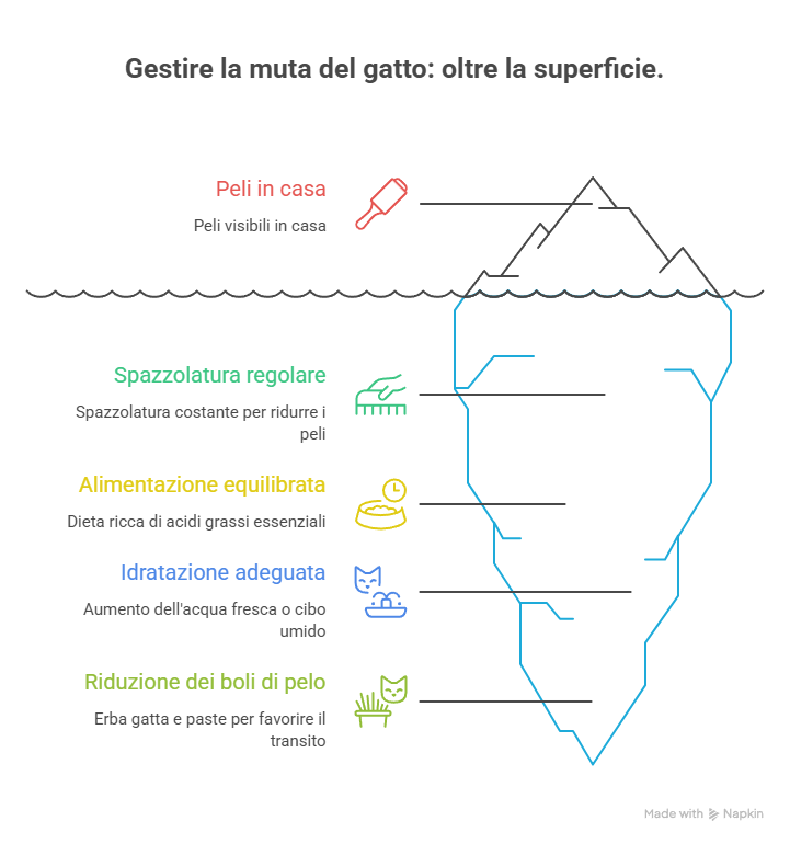 Gestire la muta del gatto: oltre la superficie.