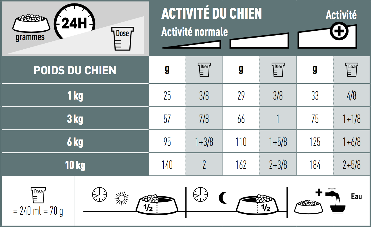 Royal Canin CCN Ration quotidiennes recommandées