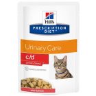 Hill's Prescription Diet Feline C/D Urinary Stress Saumon SACHETS 12 x 85 grs- La Compagnie des Animaux