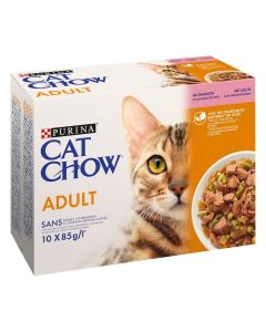 Purina Cat Chow Gatto Adult Salmone 10 x 85 g