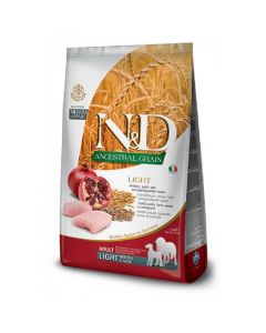 Farmina N&D Ancestral Grain Crocchette Cane Adulto Light Medium/Maxi pollo e melograno 12 kg