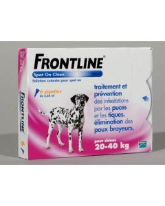 Frontline Spot on chien de 20-40 kg 6 pipettes- La Compagnie des Animaux