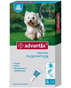 Advantix petit chien (4-10 kg) - 4 pipettes- La Compagnie des Animaux