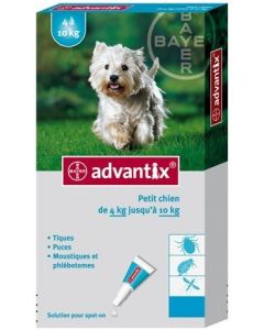 Advantix petit chien (4-10 kg) - 6 pipettes- La Compagnie des Animaux