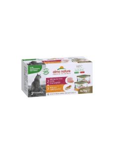 Almo Nature HFC Multipack Prosciutto /Pollo per Gatto 4 x 70 g