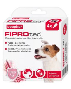 Beaphar Fiprotec petit chien 2 - 10 kg 4 pipettes- La Compagnie des Animaux