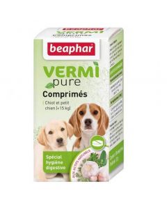 Beaphar Vermipure comprimés purge aux plantes pour chiot et petit chien 50 cps- La Compagnie des Animaux