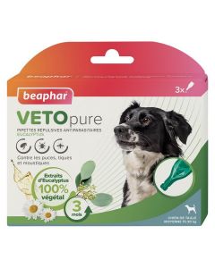 Beaphar VETOpure Pipette Repellenti Anitparassitari per Cane 15-30 kg x3