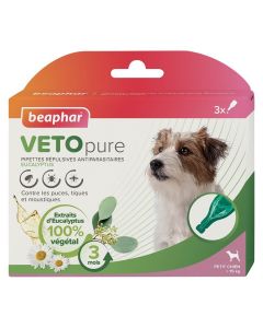 Beaphar VETOpure Pipette repellenti antiparassitari per cani -15 kg x3