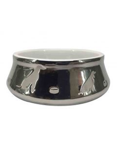 Bubimex Ciotola ceramica argentata motivo cane 0,8 L