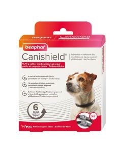 Beaphar Canishield colliers petit chien contre les puces, tiques et moustiques 48 cm x2- La Compagnie des Animaux