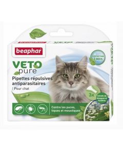 Beaphar VETOpure Pipette repellenti antiparassitarie per gatti x3