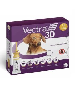 Vectra 3D Cane 1,5 a 4 kg 3 pipette