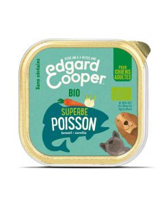 Edgard & Cooper Barquette Bio Poisson Carottes et Fenouil pour chien 17 x 100 g- La Compagnie des Animaux