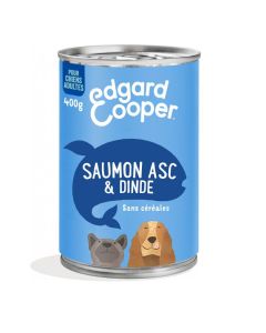 Edgard & Cooper Scatolette Salmone &Tacchino per Cane Adulto 6 x 400 g