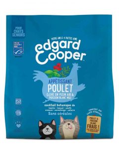 Edgard & Cooper Appetissant Poulet & Poisson Blanc MSC croquettes sans céréales pour chat senior 300 g - La Compagnie des Animaux