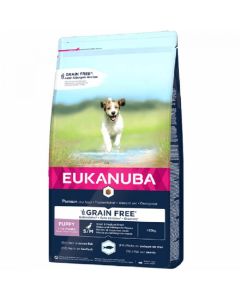 Eukanuba Grain Free Puppy Junior Small e Medium Breed con Salmone 3 kg