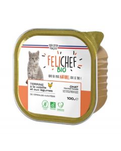 Felichef Terrine Bio al pollame senza cereali per gatto 16 x 100 g