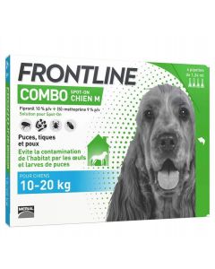 Frontline Combo Chien 10-20 kg 4 pipettes- La Compagnie des Animaux