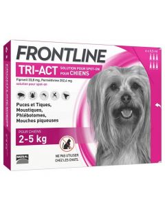 Frontline Tri Act spot on chiens 2 - 5 kg 6 pipettes- La Compagnie des Animaux