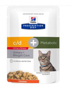 Hill's Prescription Diet Feline C/D Urinary Stress + Metabolic bustine 12 x 85 g