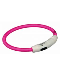 Trixie Collier Lumineux Safer Life USB Flash rose pour chien L-XL