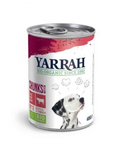 Yarrah Bio Bocconcini manzo e pollo in salsa alle ortiche e pomodoro per cane 12 x 405 g