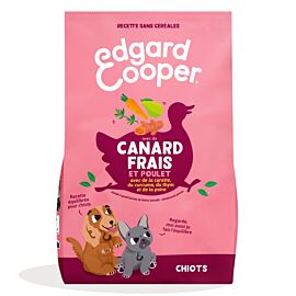 Edgard & Cooper Chiot Canard et Poulet frais sans c&eacute;r&eacute;ales 12 kg Grand Chiot

