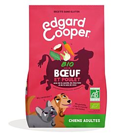 Edgard & Cooper Croquettes BIO au Boeuf et Poulet frais Chien Adulte 7 kg- La Compagnie des Animaux