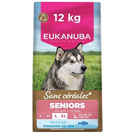 Eukanuba Sans Céréales Chien Senior L/XL Poisson 12 kg