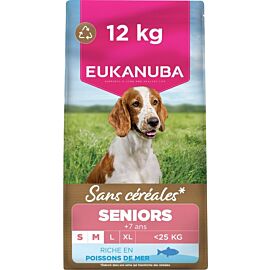 Eukanuba Sans Céréales Chien Senior S/M Poisson 12 kg