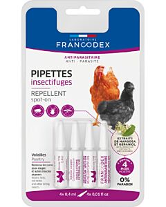 Francodex Pipette Repellenti per insetti Pollame x4