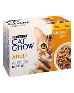 Purina Cat Chow Gatto Adult Pollo 10 x 85 g