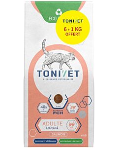 Tonivet Chat Adulte Stérilisé Saumon 6 + 1 kg offert