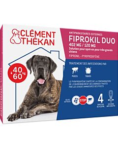 Clément Thékan Fiprokil duo Cane 40-60 kg 4 pipette