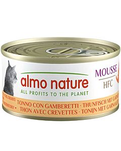 Almo Nature HFC Mousse Tonno con Gamberetti gatto 24 x 70 g