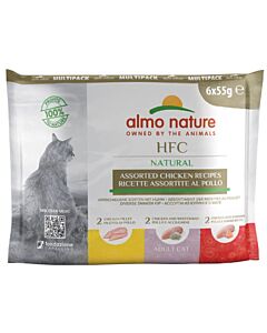 Almo Nature Chat Classic Multi Pack Assortiment de recettes au poulet 6 x 55 grs