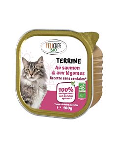 Felichef Terrine Bio al salmone  senza cereali per gatto 100 g