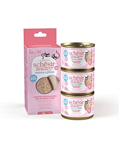 Schesir Baby mousse & filets poulet saumon chaton 3x55 g