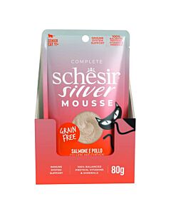 Schesir Silver mousse au poulet saumon chat 12x70 g