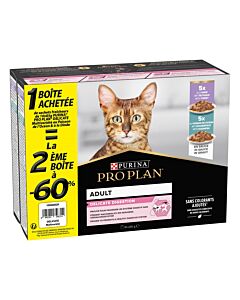 Purina Proplan Delicate Digestion Gatto tacchino & pesce 2x (10x85g) 2nd a -60%