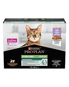 Purina Pro Plan Longevis Chat Senior Sterilised en sauce Dinde 10 x 85 g