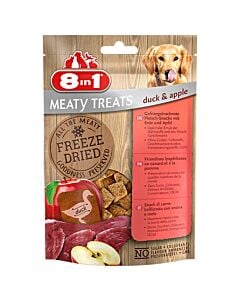 8in1 Freeze Dried Meaty Treats au canard et aux pommes pour chien 50 g