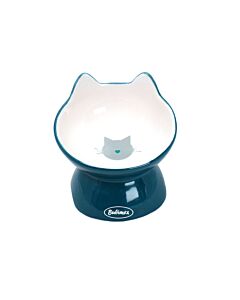 Bubimex Bol incliné bleu chat 12 x 12 x 9 cm