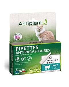 Actiplant Pipettes antiparasitaires chat >5 kg x2
