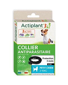 Actiplant'3 Collare antiparassitario nero per cane 2-10 kg