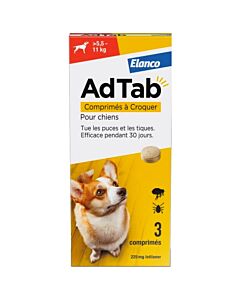 AdTab Chien de 5,5 à 11 kg 3 cps (Credelio)
