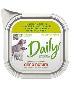 Almo Nature Chien Daily Poulet Petit Pois 32 x 100 g