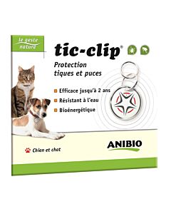 Anibio Médaille Tic-clip chien et chat

