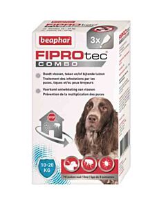 Beaphar Fiprotec Combo chiens moyens 10-20 kg 3 pipettes- La Compagnie des Animaux